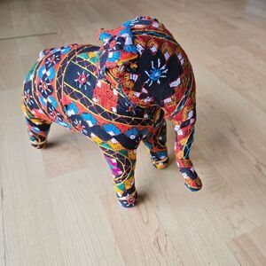 Stuffed Elephant Patchwork Embroidered Folk Art‎